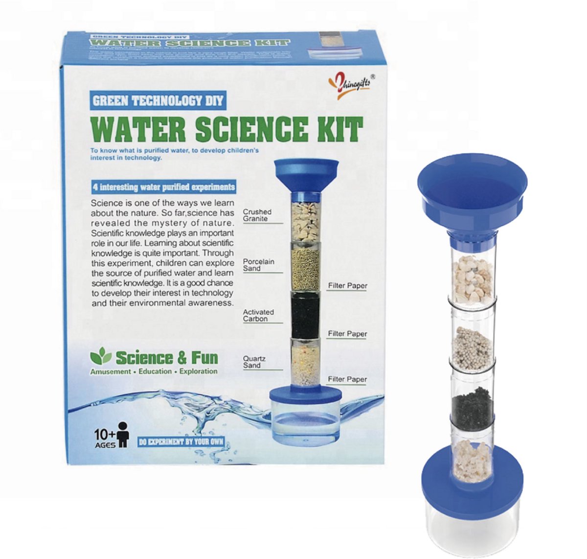 Playos® - Waterzuivering - Waterfilter - 4 lagen - Experimenteerset - Science - Technisch Speelgoed - STEM - Educatief