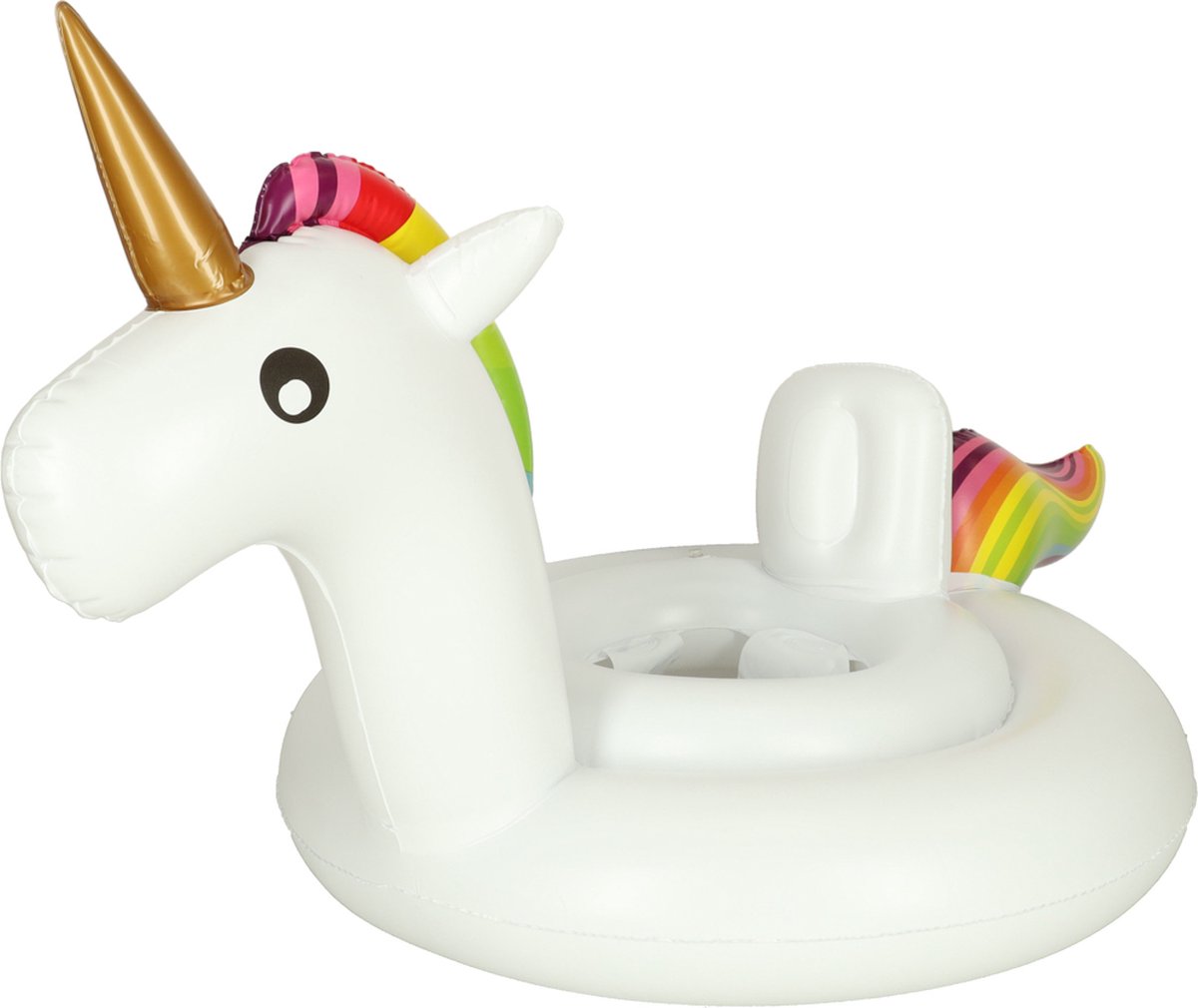  ® -   - Eenhoorn - met Zitje - Wit - Peuter en Baby - Zwemring - Babyzwemband - Babyfloat - Zwemtrainer - Opblaasbaar - Zwemstoel
