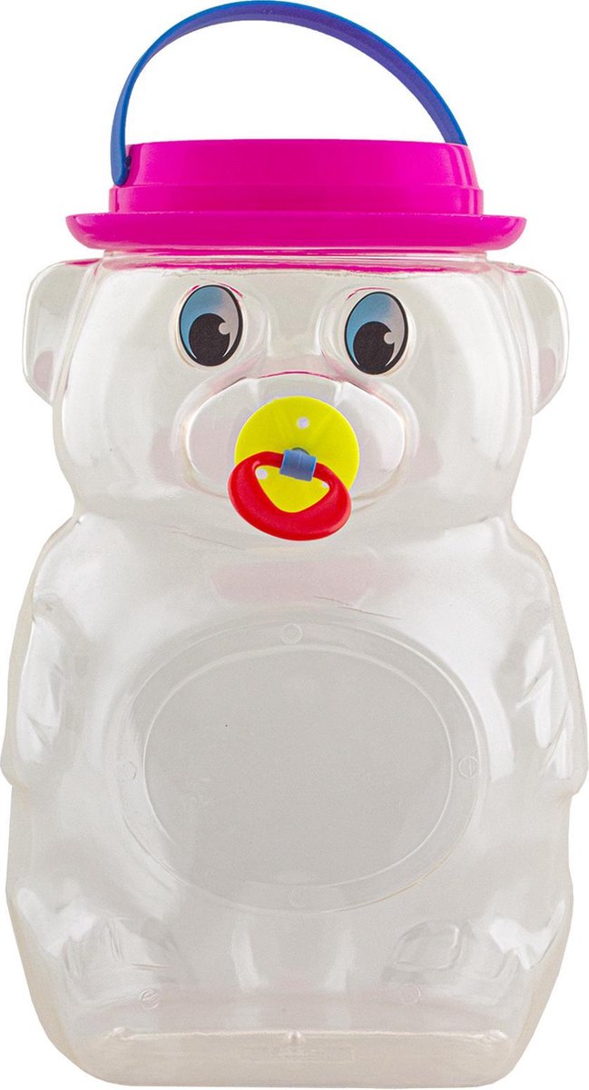 Grote spaarpot XXL - Teddy beer met tutter - Transparant - 30 x 20 cm