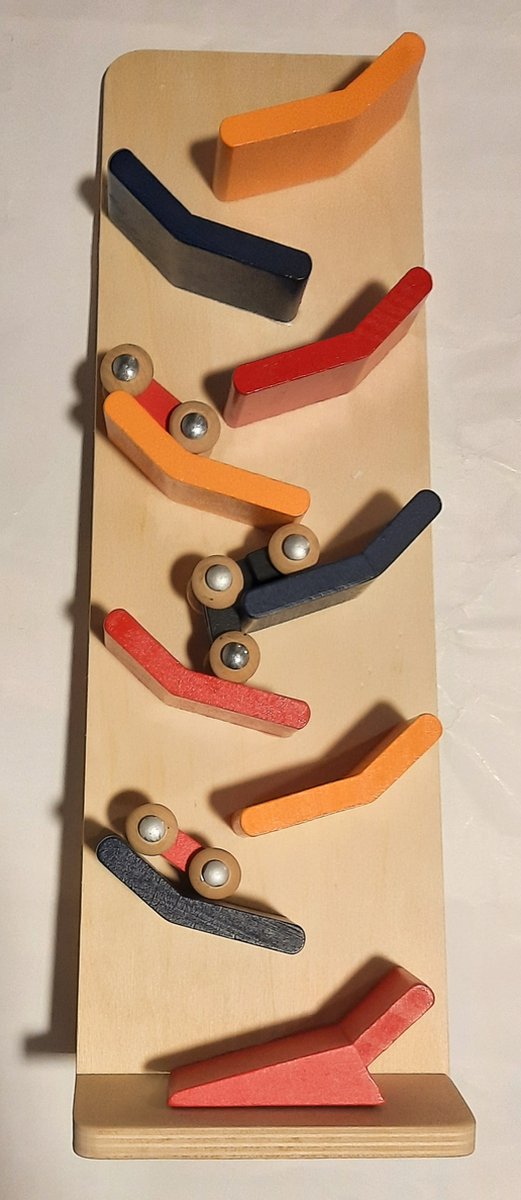 Autobaan - houten speelgoed - 3 autootjes - zig zag - klein model