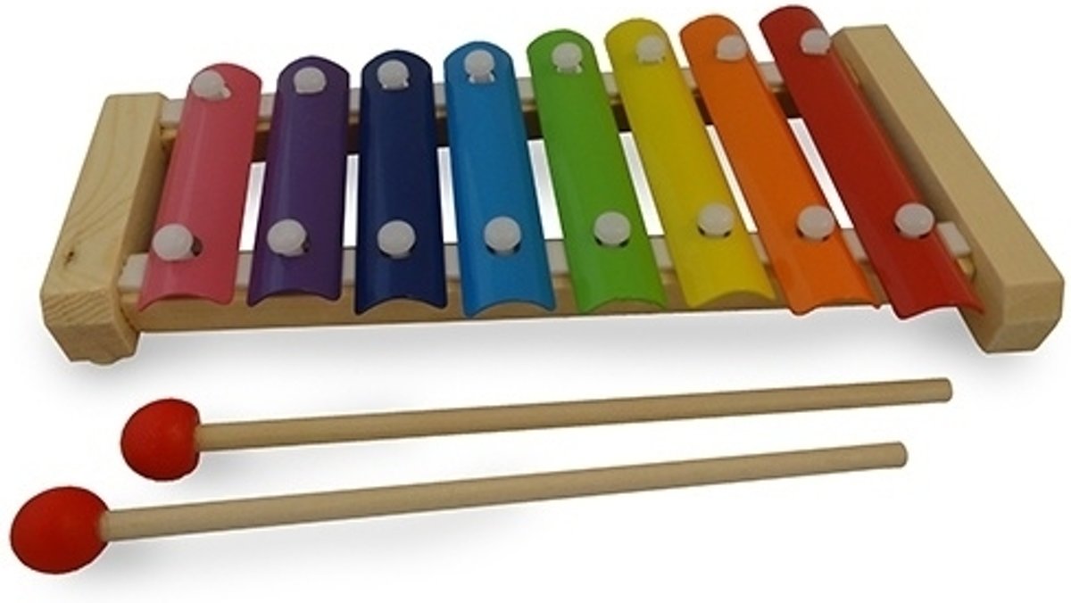 Metalofoon xylofoon 8 toons natural; in doos