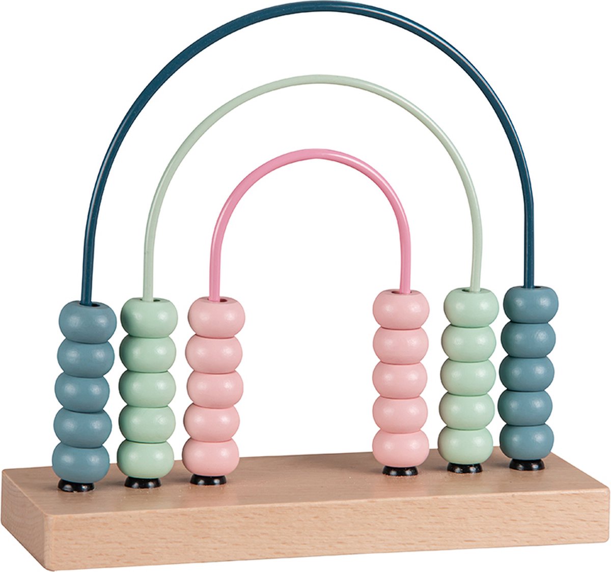 Playwood Houten Telraam 30 kralen roze-groen-blauw 100 % FSC