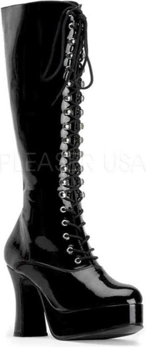 Pleaser Kniehoge laarzen -38 Shoes- US 8 Zwart