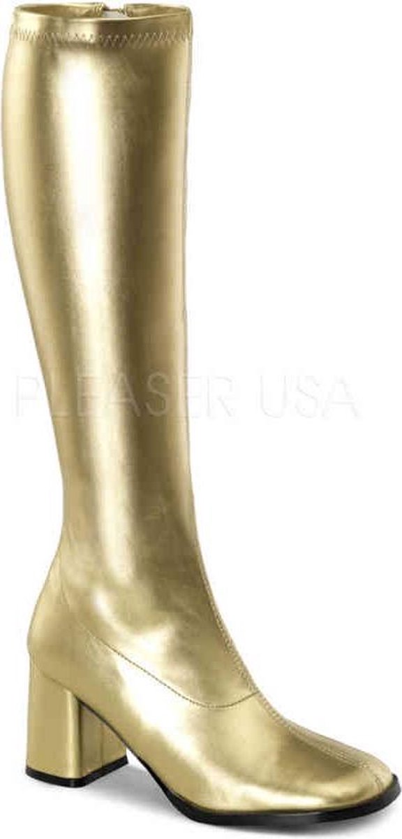 Pleaser Shoes - Vrouwen Go-Go Laarzen - Goud Vrouw - Goud - Maat 36-37 - Carnavalskleding - Verkleedkleding