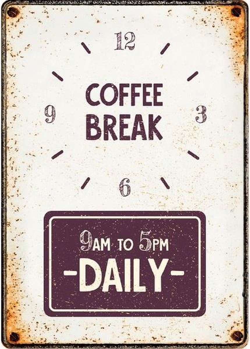 Plenty gifts waakbord blik coffee break