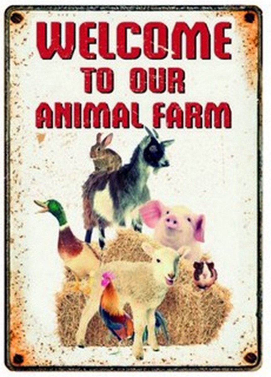 Plenty gifts waakbord blik farm welcome (15X21 CM)
