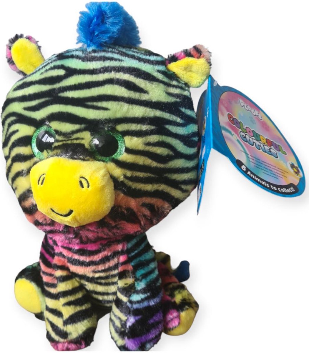 Pluche gestreepte Zebra - Plush stripy Zebra 23cm.