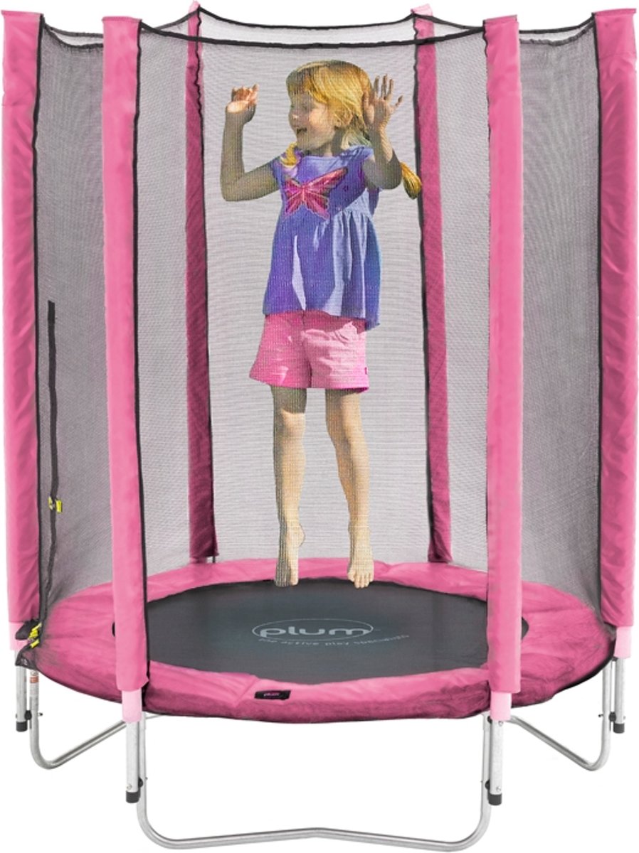 Plum Junior Trampoline inclusief Veiligheidsnet Roze 140 cm - Trampoline