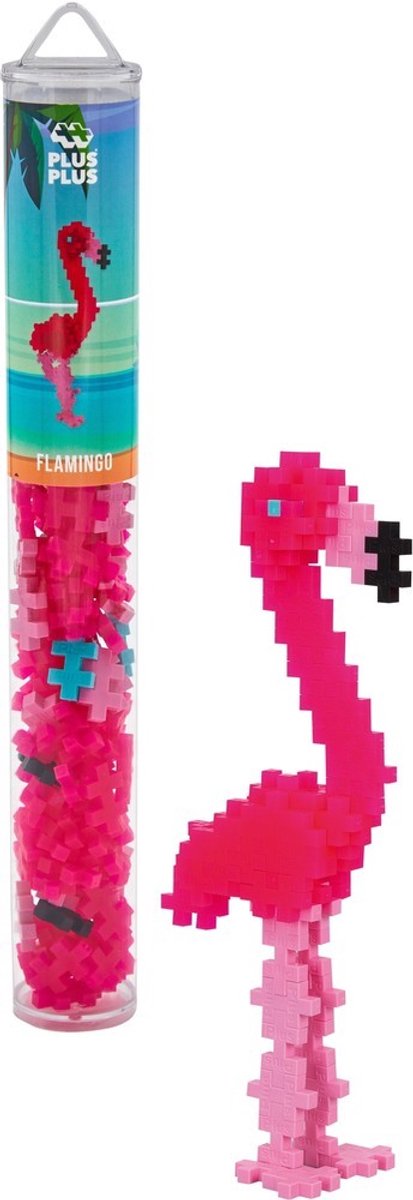 Plus-Plus Tube flamingo 100 delige bouwset - 4242 - Bouwspeelgoed - Constructiespeelgoed - Set met bouwstenen - Vanaf 5 jaar