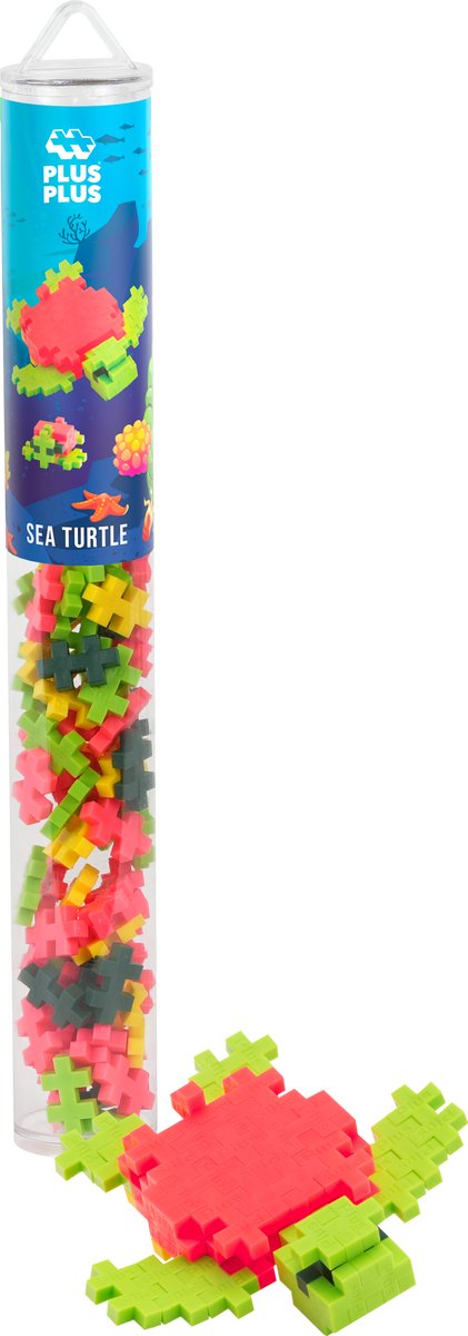 Plus-Plus Zeeschildpad 100 delige bouwset Tube - 4327 - Bouwspeelgoed - Constructiespeelgoed - Set met bouwstenen - Vanaf 5 jaar