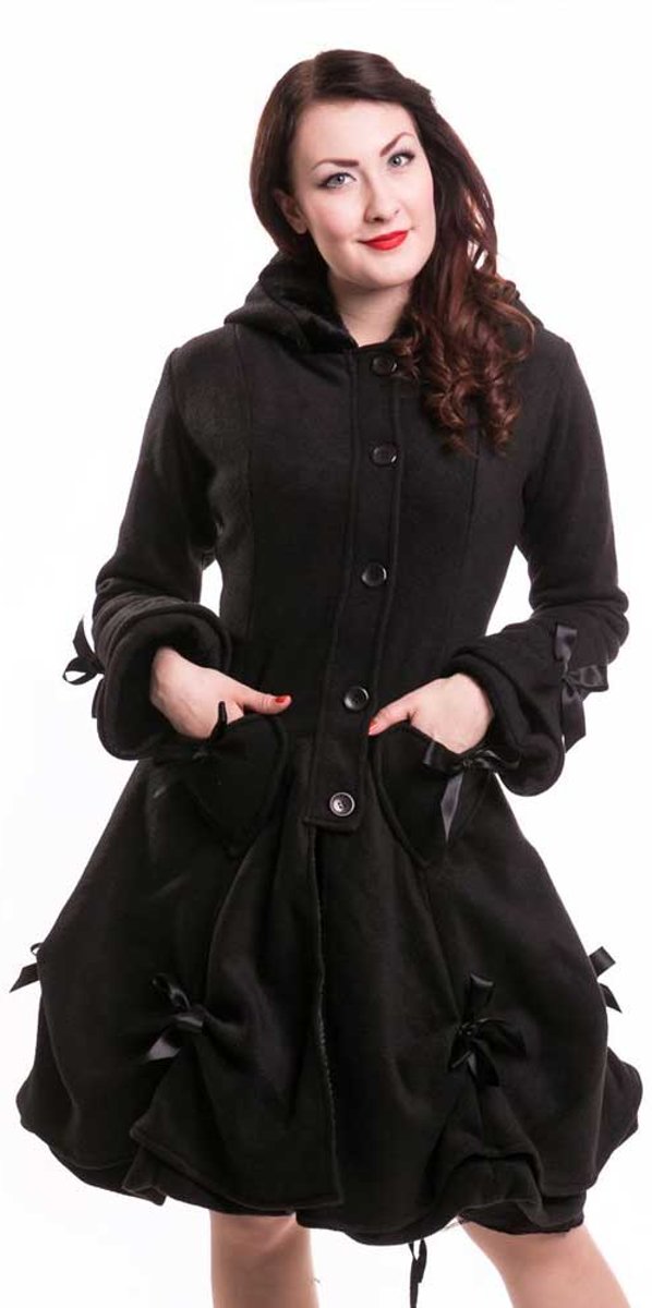 Alice coat winter jas dames zwart - Gothic Fantasy - S - Poizen Industries
