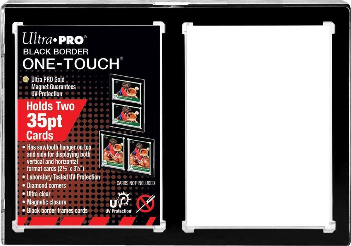 Ultra Pro - 2-Card Black Border ONE-TOUCH Magnetic Holder