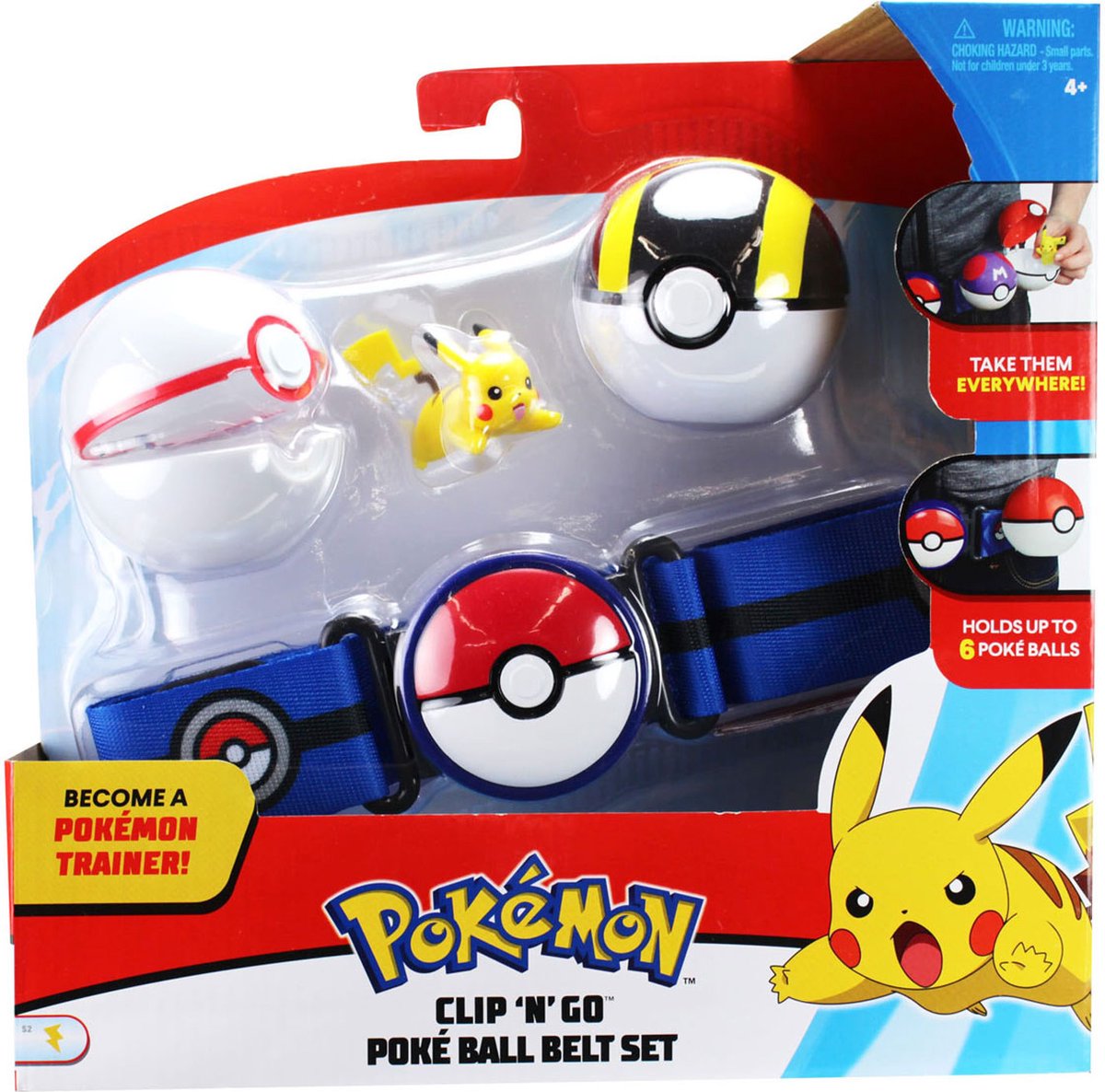 Clip Belt n Go Bandai - Pokémon - Pokeball - 1 beeldje 5 cm Pikachu