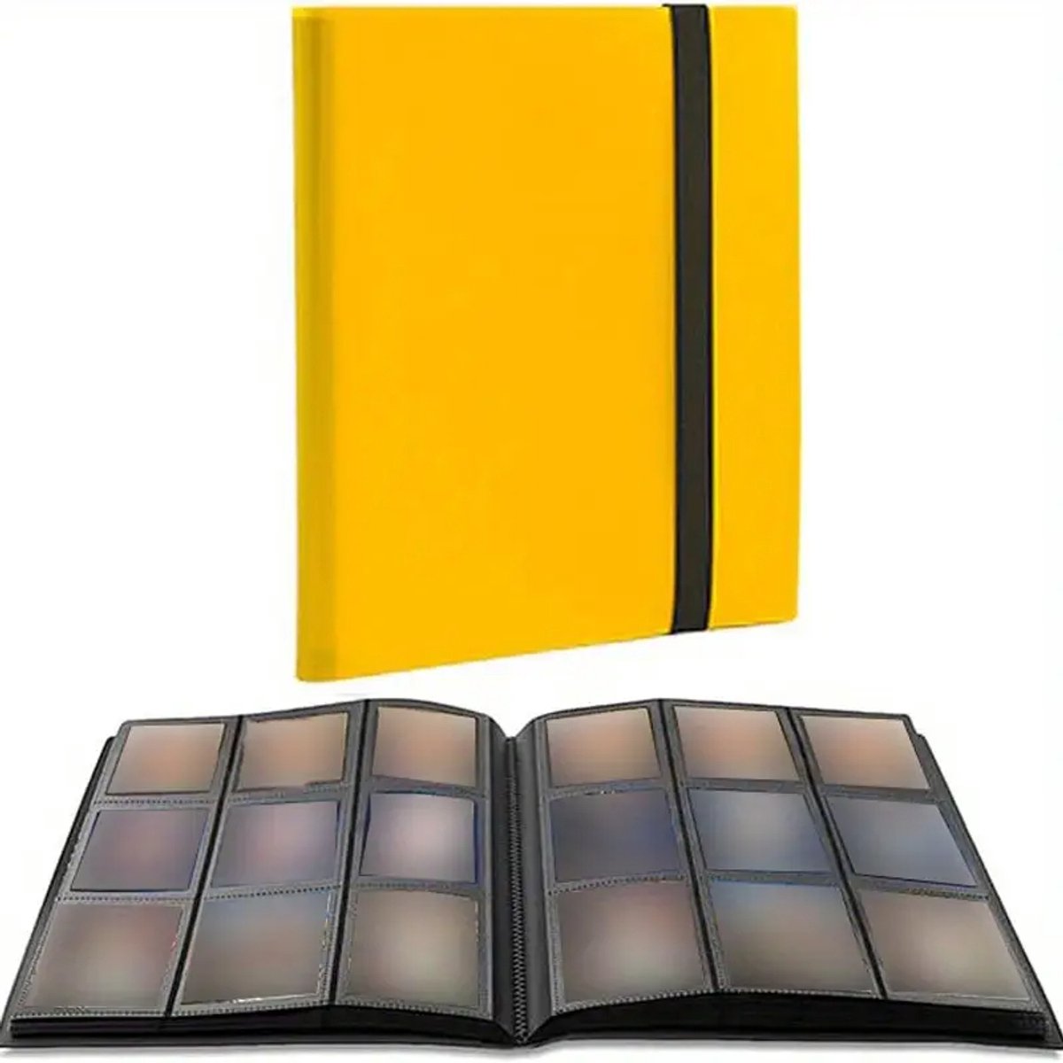 Map Pokémon Kaarten - Verzamelmap - Ruimte voor 360 Kaarten - Geel - 30.5 x 25 cm - Met Elastieken Band - Pokemonkaartenmap