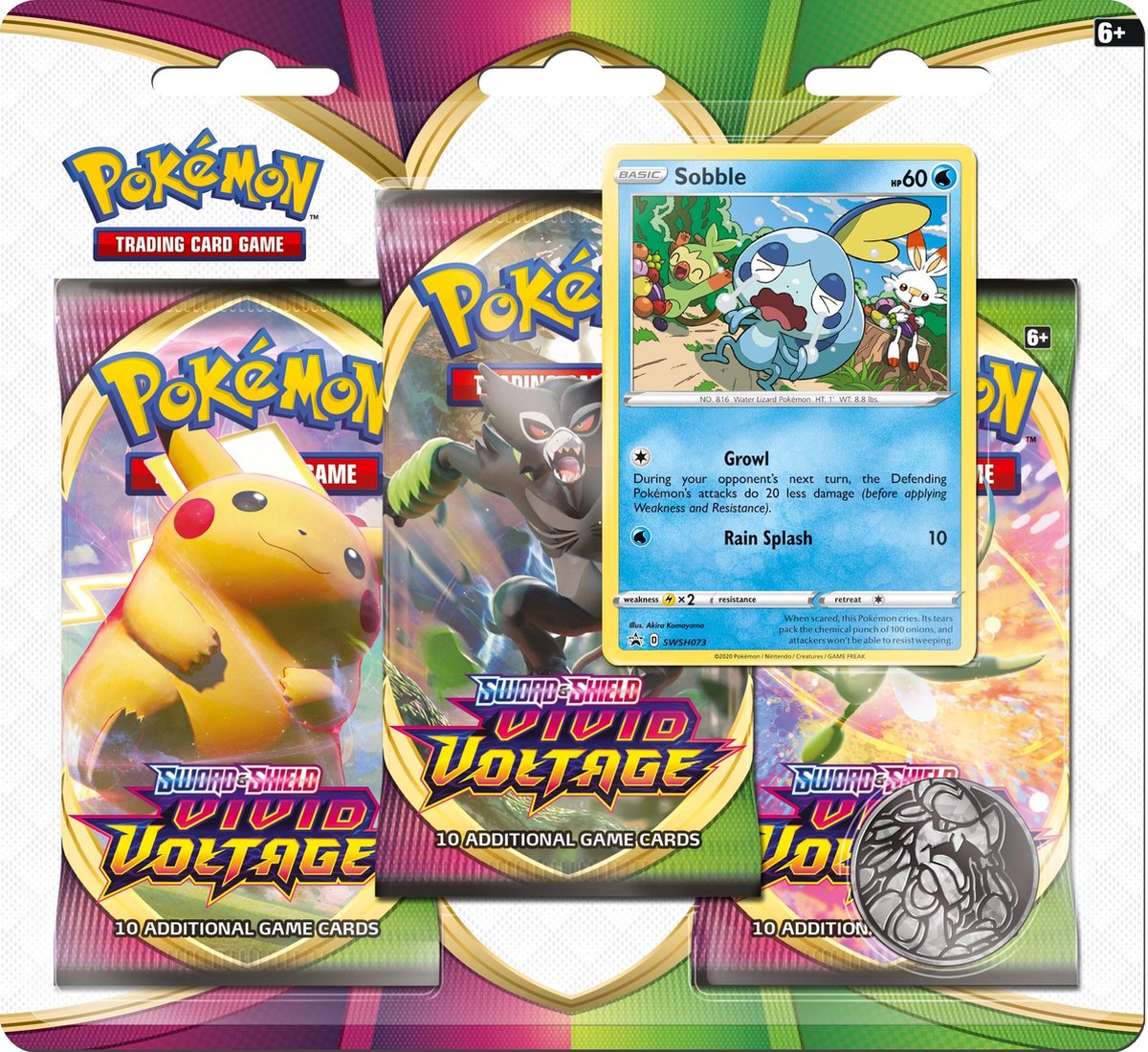 Pokémon Sword & Shield Vivid Voltage 3BoosterBlister - Sobble - Pokémon Kaarten