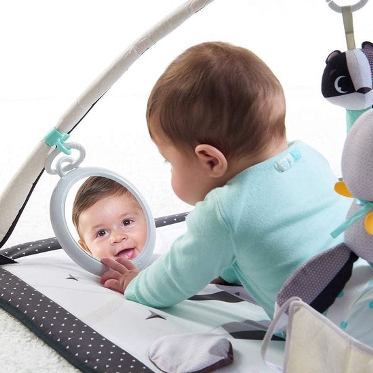 Gymini 2-in-1 muzikale babyspeelmat - Interactief muziekspeeltje - Contrastrijk babyboek - Magic Tales