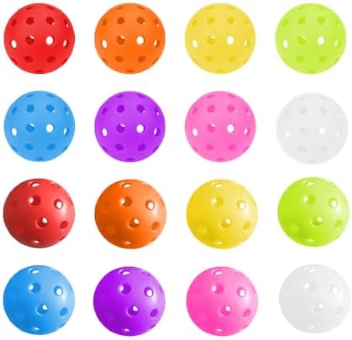 PolkaHome 16 Outdoor Pickleball Ballen Set - Duurzaam TPE Materiaal - Veelzijdige Sportaccessoires