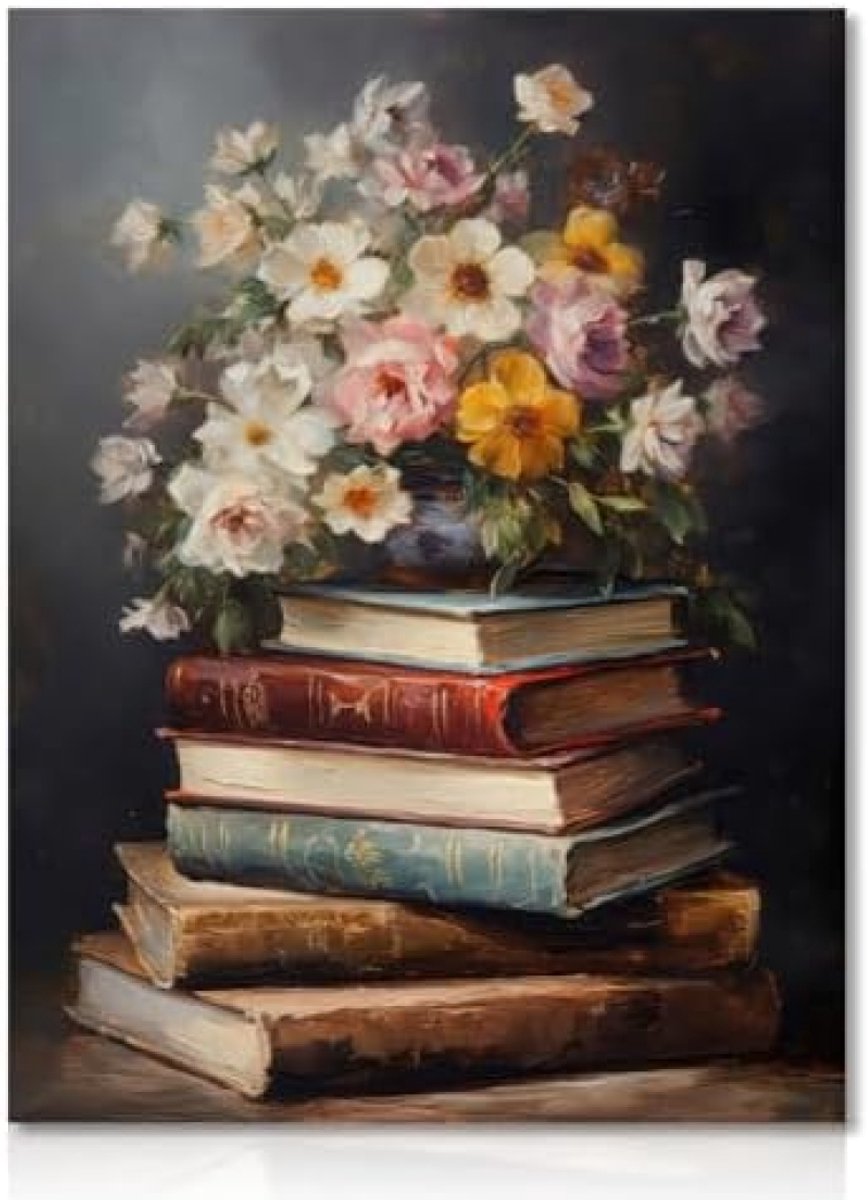 PolkaHome Vintage Bloemen Muurkunst Poster - Stemmige Botanische Decoratie 30x40 cm