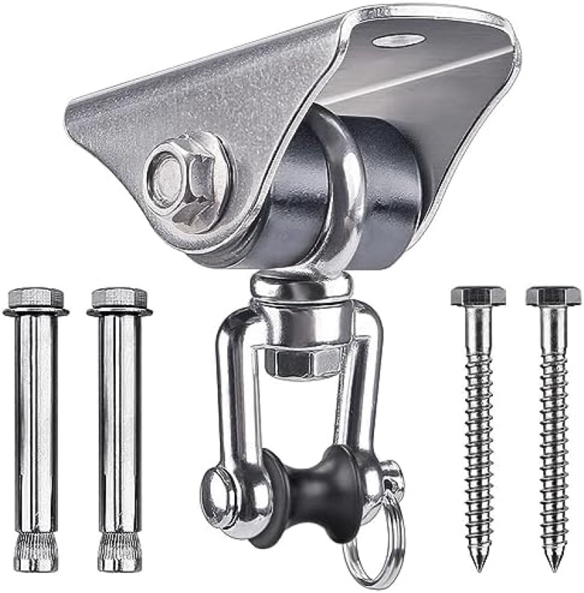 PolkaHome Zware Schommelhaak, 360° Draaibaar, Roestvrij Staal, Stille Schommelhanger voor Hangmat, Yoga Schommel, Ophangingstrainer en Fitnessapparatuur