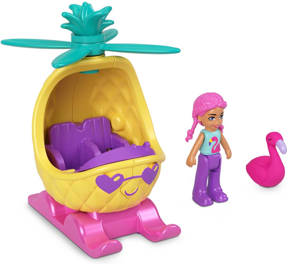 Polly Pocket Ananas voertuig - Poppetjes - Set