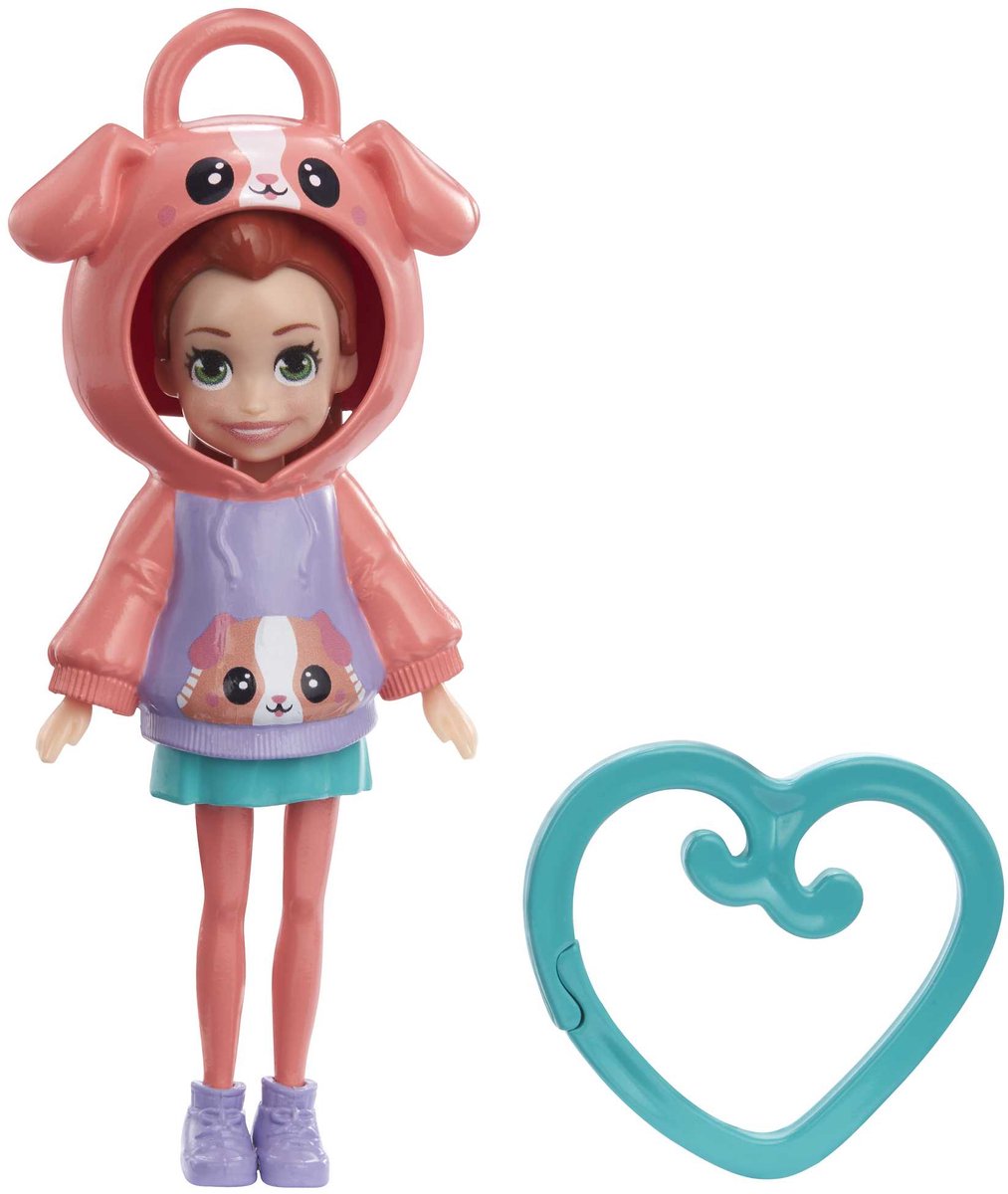 Polly Pocket Hoodie Buddy Puppie - Mattel - 7.5 cm groot - Speelfiguur met clipje - Verzamel ze allemaal