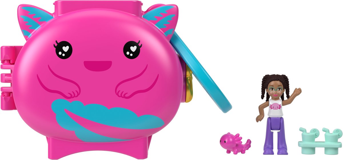 Polly Pocket Pet Connects Axolotl, Dier, 4 jaar, Meerkleurig, Kunststof