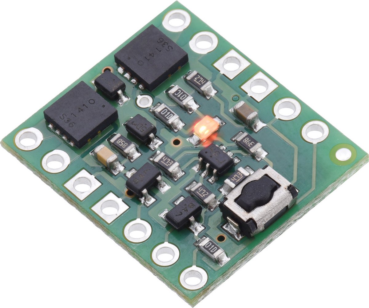 Mini Pushbutton Power Switch with Reverse Voltage Protection, LV Pololu 2808