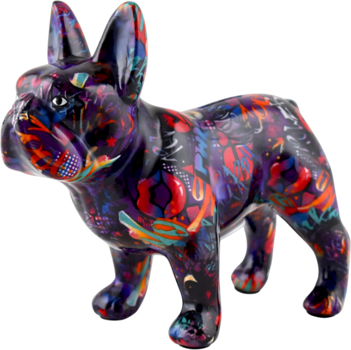 Pomme Pidou Spaarpot Hond Jack Medium Graffiti 006 (23x11x19cm - Keramiek)