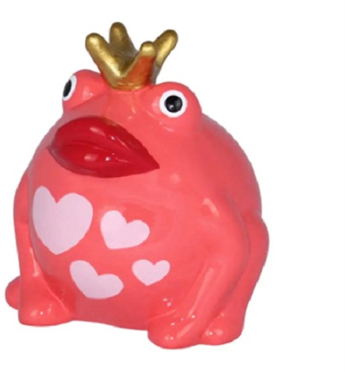 Pomme pidou Kikker Frida - Spaarpot - S - Roze - Hartjes