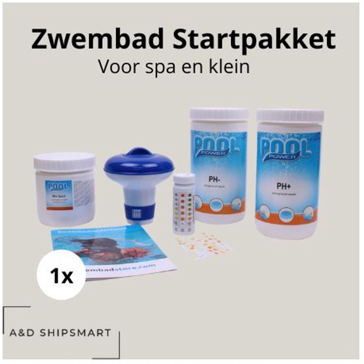 Zwembad Startpakket - Spa & Kleine Zwembaden - pH Verhoger & pH Verlager - Jacuzzi - Onderhoud - Chloor - Chloortabletten