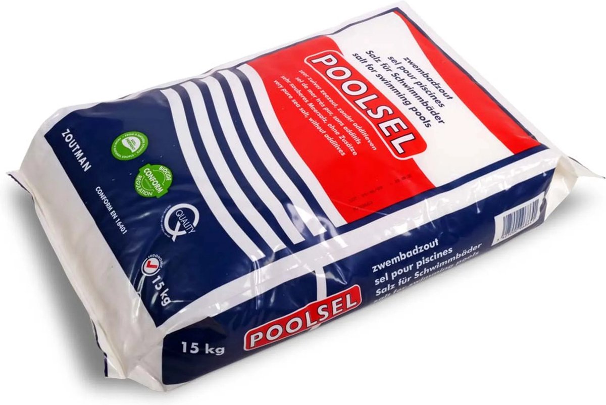 POOLSEL - Zout voor zwembad - 15kg - Zwembadwater - EN 16401 type A