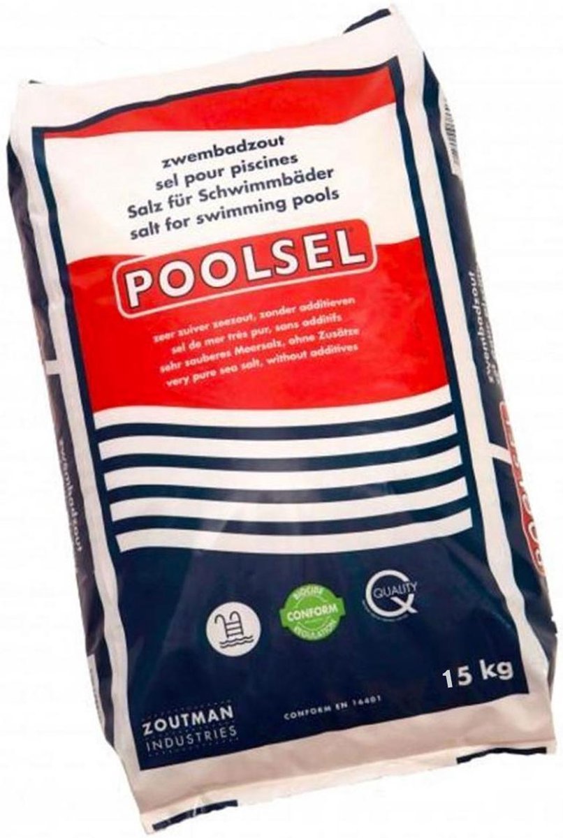 POOLSEL Zwembadzout 15 kg - zwembadonderhoud  - onderhoudsproduct zwembad