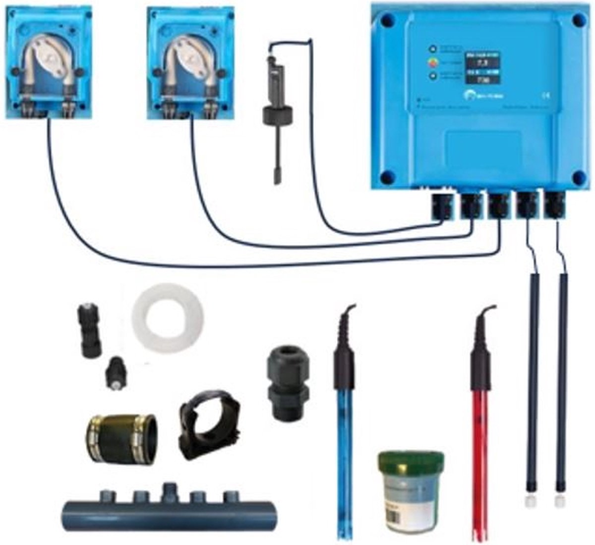 POOLTRONICS DIY - Automatisch Chloor en Ph Dosering Systeem Waterbehandeling zwembad pakket om zelf te bouwen en te installeren - MET FLOWSWITCH, MET LEVELSWITCH