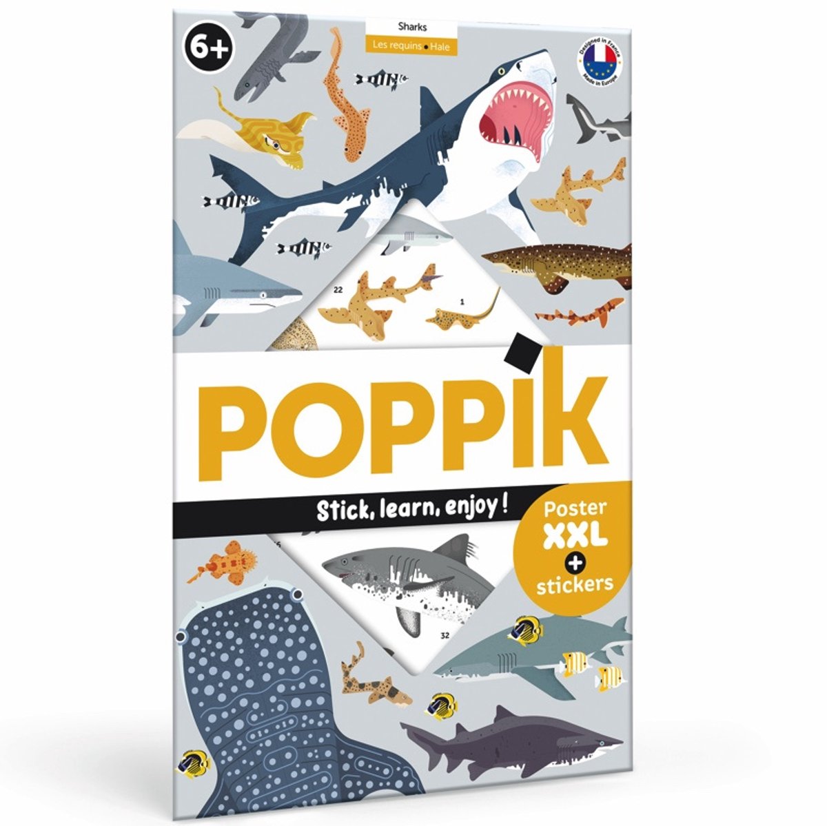Poppik- stickerposter- haaien