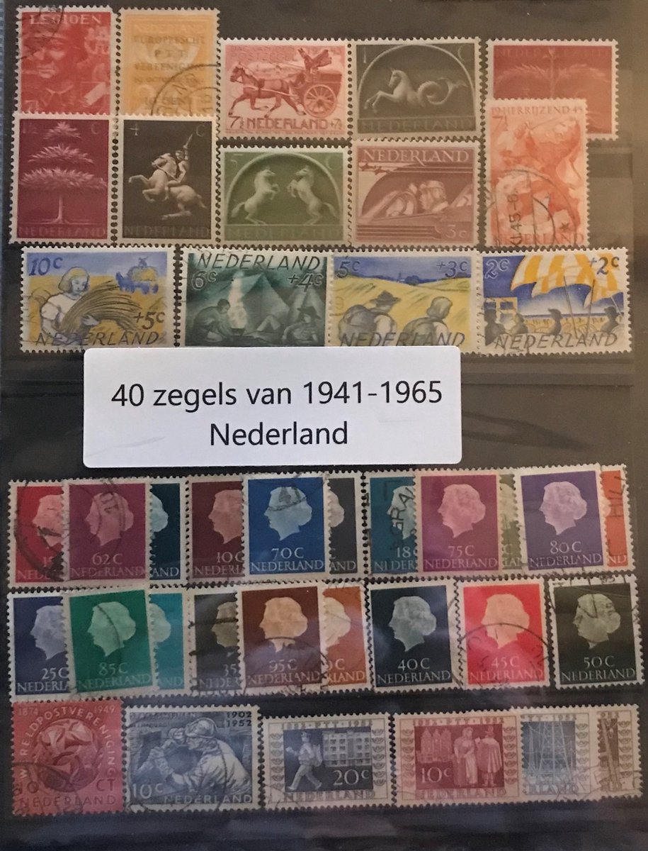 40 Zegels - Nederlands postzegel 1941-1965 - pakket & souvenir. Collectie met verschillende postzegels - authentiek