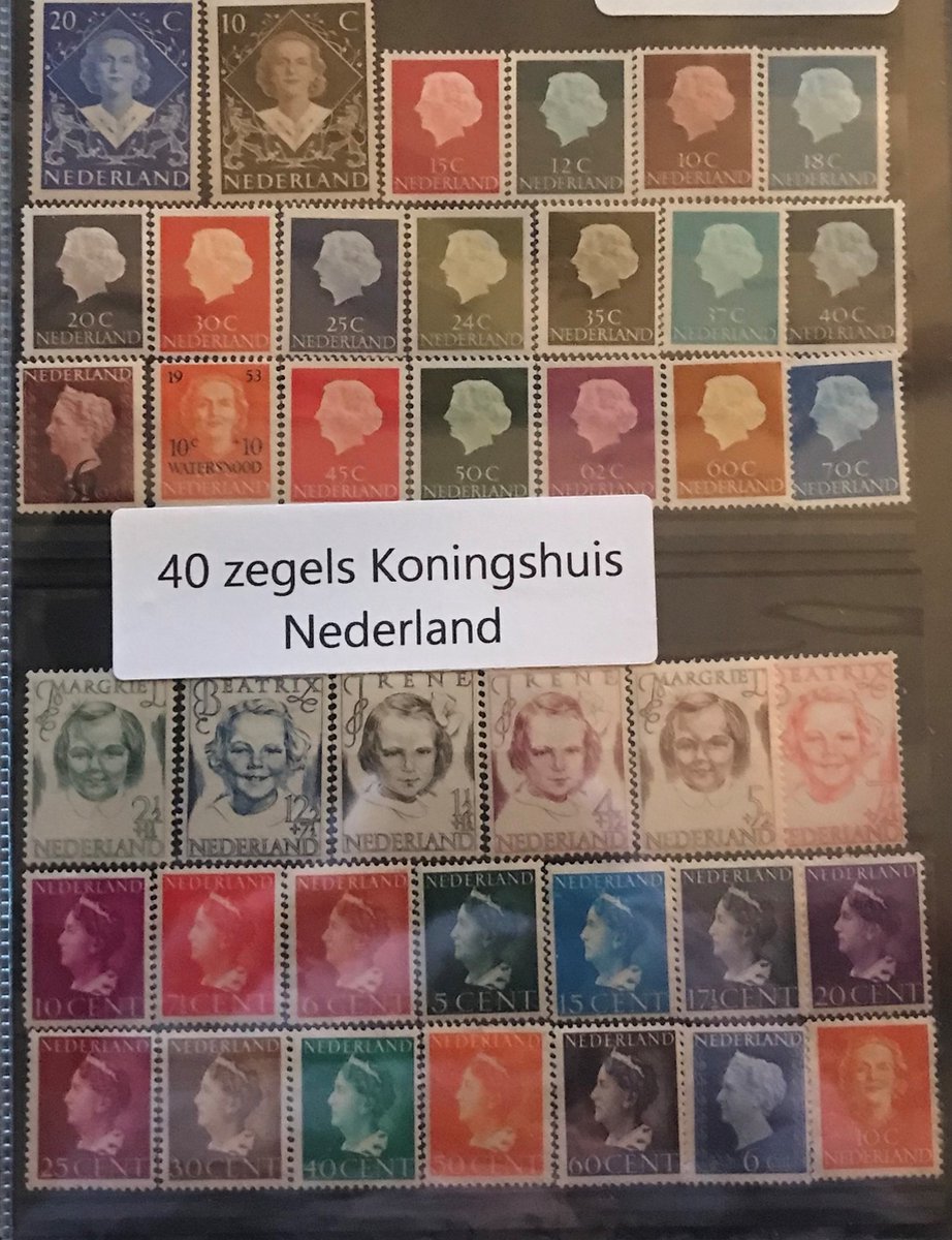40 Zegels Koninklijk Huis- Nederlands postzegel pakket & souvenir. Collectie met verschillende postfrisse postzegels van het Koningshuis - authentiek
