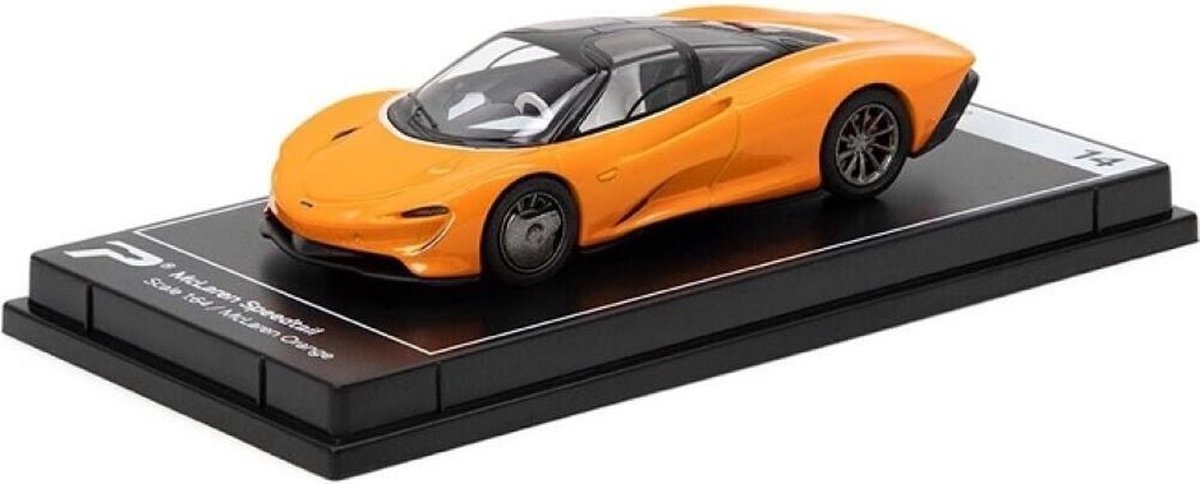 McLaren Speedtail Oranje 1-64 Hypercar League Collection Postercars lengte 7 cm