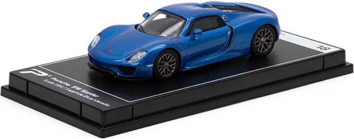 Porsche 918 Spyder Blauw 1-64 Hypercar League Collection Postercars Die-cast