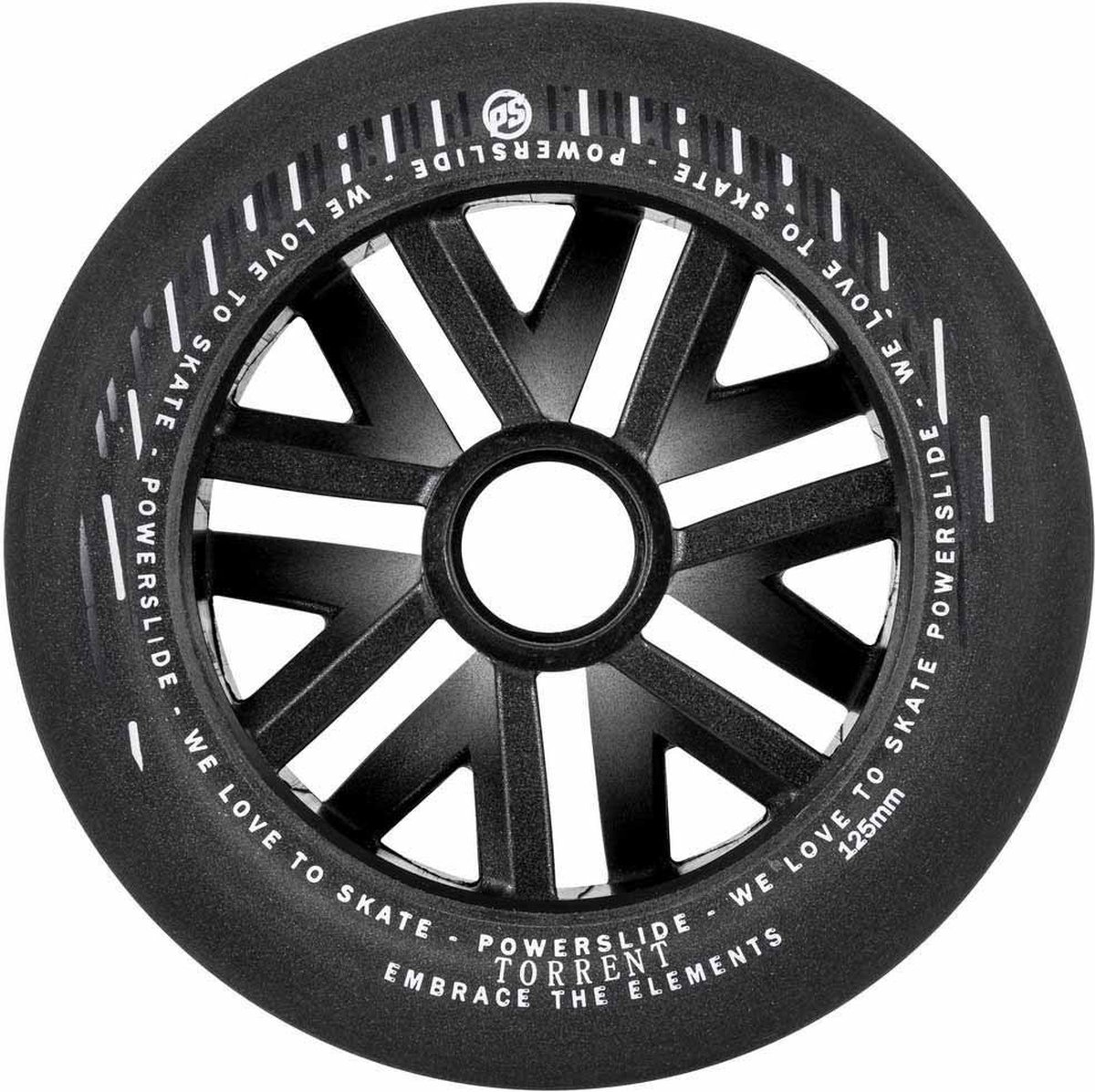 Powerslide Torrent Rain 6 Units Wiel Zwart 125 mm / 84A