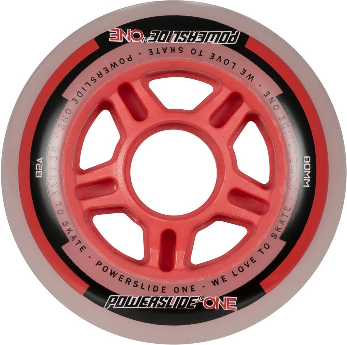 skatewielen One 80 mm rood per 8 stuks