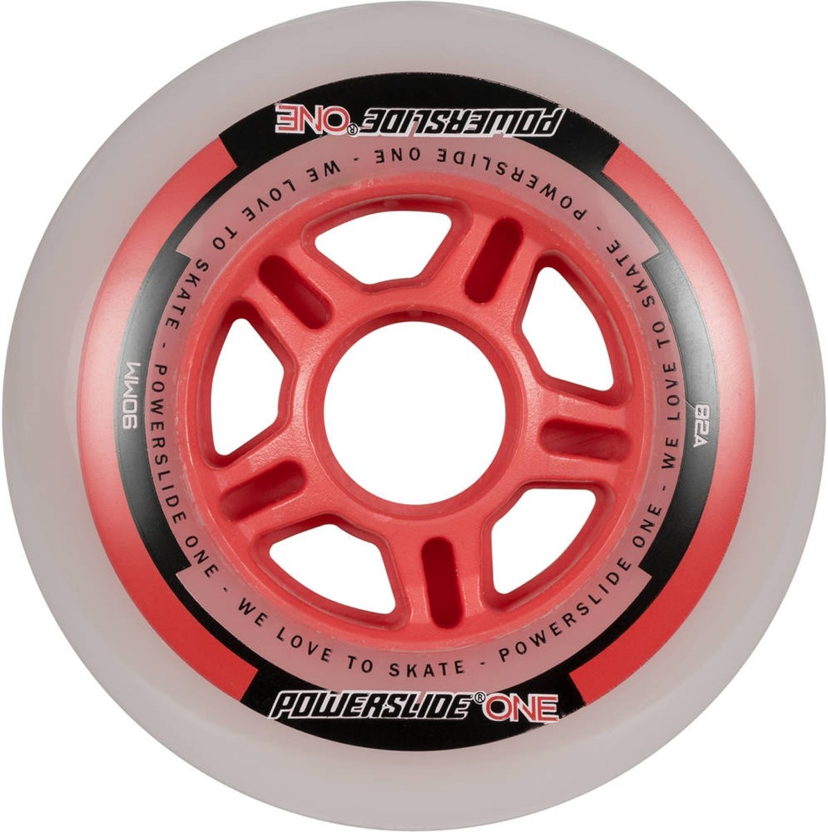 skatewielen One 90 mm rood per 8 stuks
