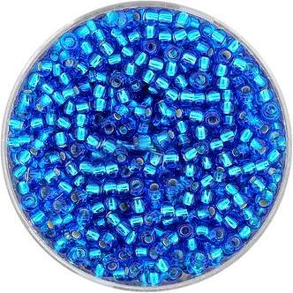 9341-4 Rocailles safier zilveren kern 2.6mm