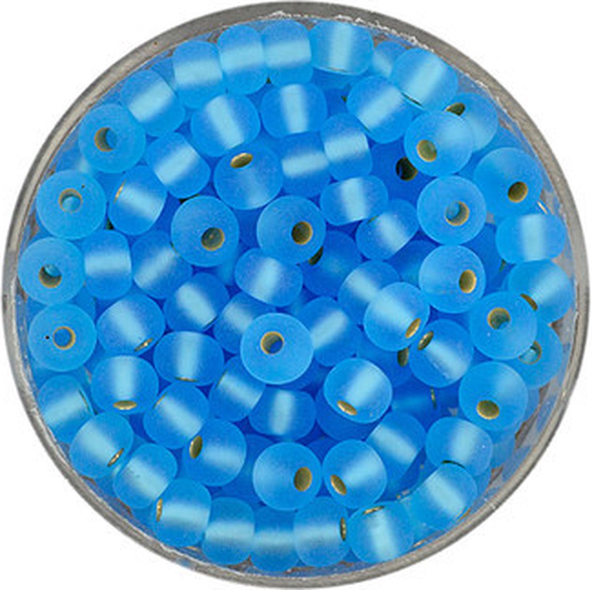 9560-054 Rocailles lichtblauw mat zilverkern 4.5mm