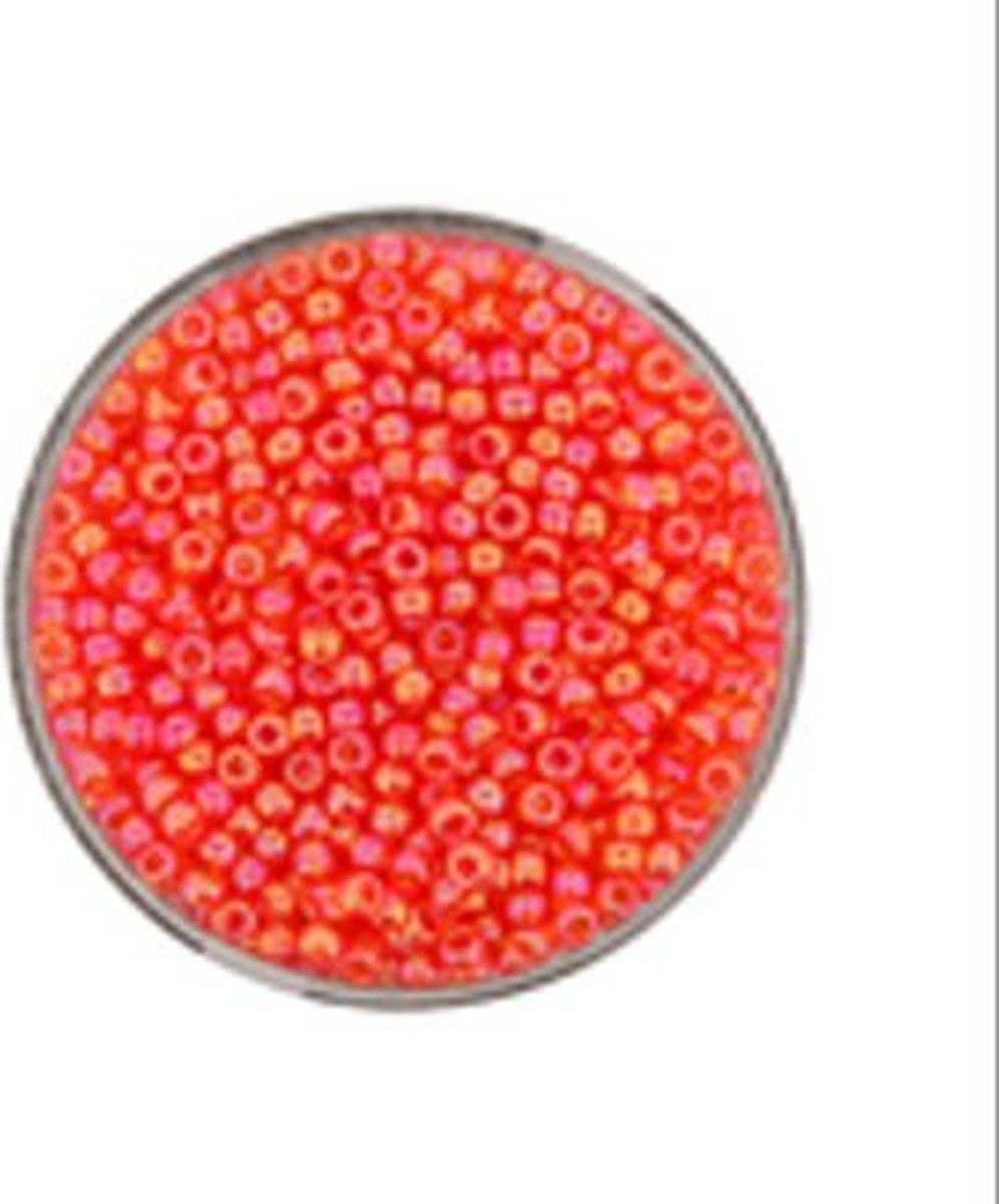 9660-184 Jap. Miyukirocailles - 2,2mm - transparent orange rainbow - 12 gram