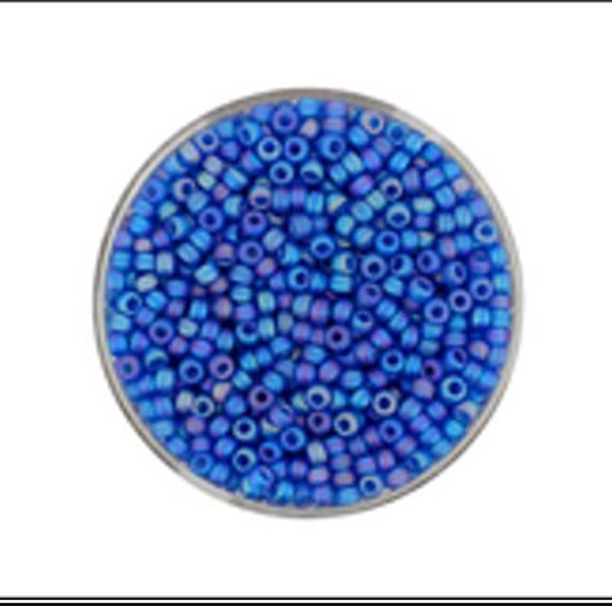 9660-464 Jap. Miyukirocailles - 2,2mm - transp.mat blue rainbow - 12 gram