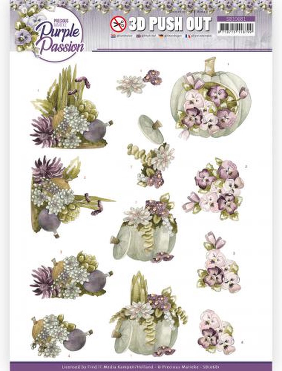 3D Push Out - Precious Marieke - Purple Passion - Pumpkin Passion