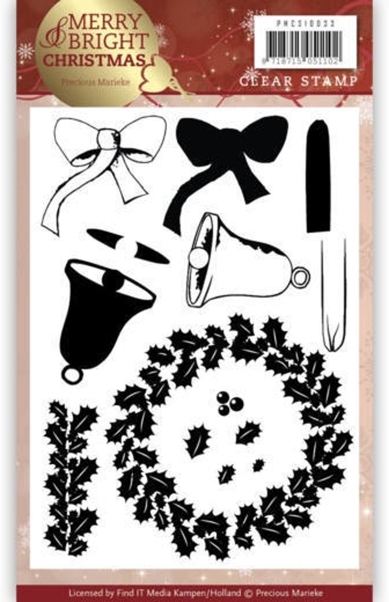 Stempel - Precious Marieke - Merry and Bright Christmas - krans