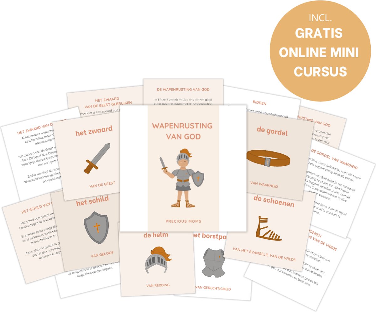 Wapenrusting van God kaartenset voor kinderen over het geloof christelijke cadeau