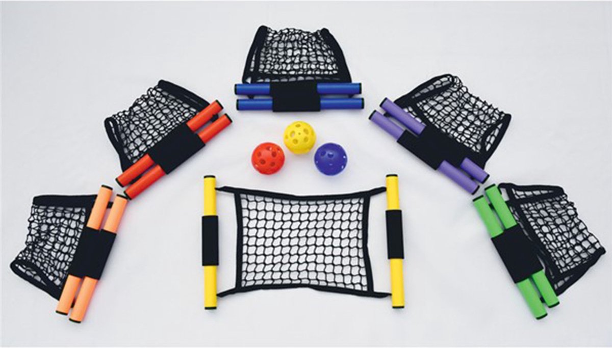 Ballenvangnet - 6 stuks - inclusief ballen - vang en werpspel