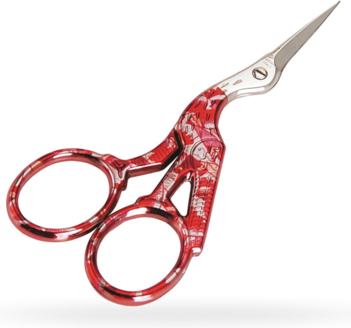 Borduurschaartje Ooievaar - ROOD - Premax - 9 cm